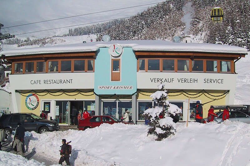 Café and sports shop Krismer in 2001